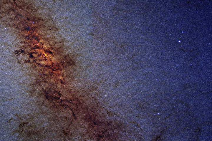 Галактический центр Млечного Пути в инфракрасном диапазоне. Изображение: 2MASS / G. Kopan, R. Hurt / wikipedia.org