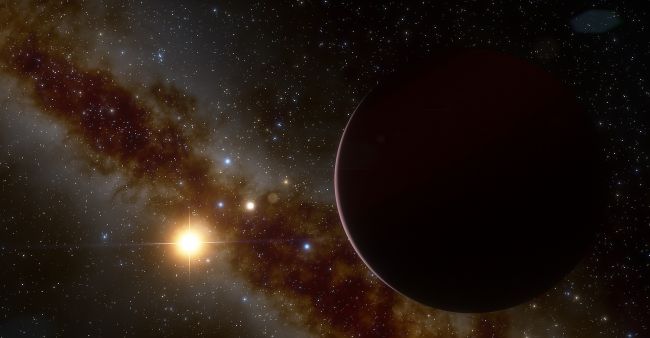 Иллюстрация художника на тему гигантсткой планеты у GJ 3512b. Изображение: IEEC / Science-wave