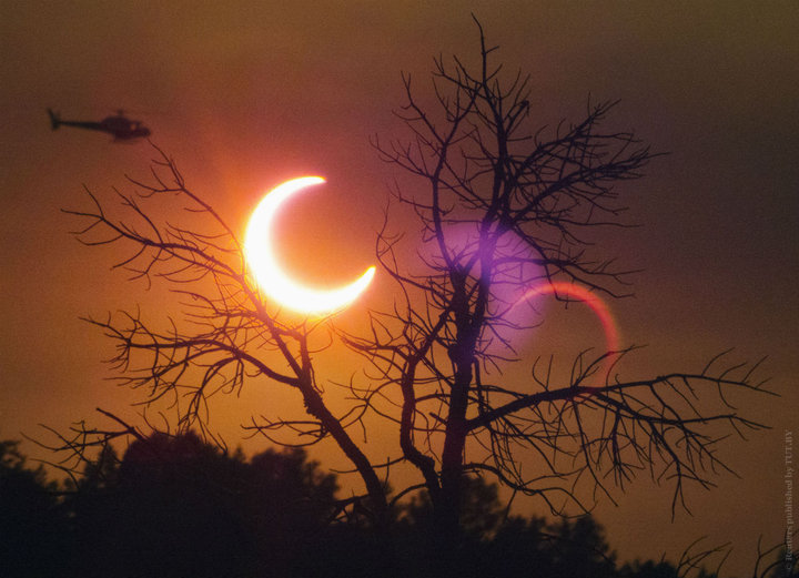 Кольцеобразное солнечное затмение 20 мая 2012 года. Фото: Reuters