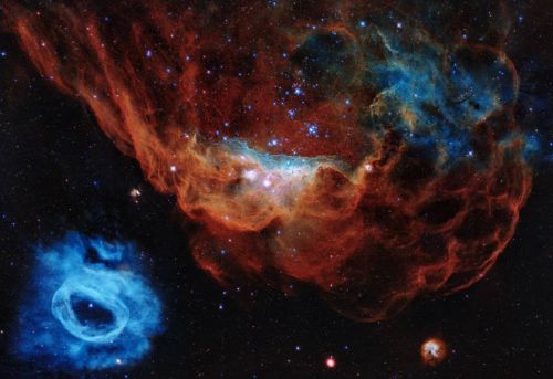 Туманности NGC 2014 и NGC 2020